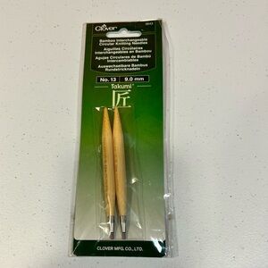 Clover Takumi Bamboo Interchangeable Knitting Needle Tips - Natural Wood